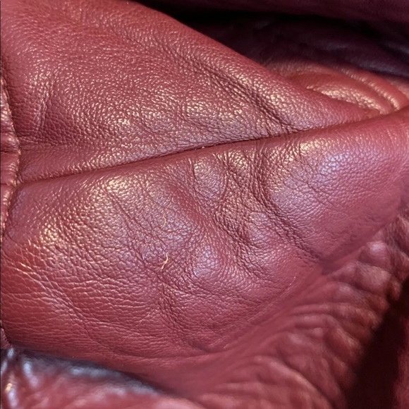 ANN TAYLOR MAROON BURGUNDY FAUX LEATHER JACKET - Picture 7 of 9